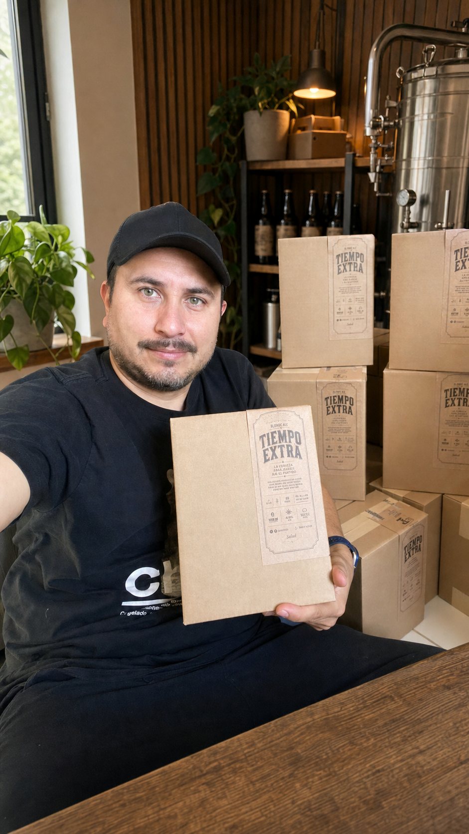 Miguel Anaya mostrando paquetes reales de Tiempo Extra