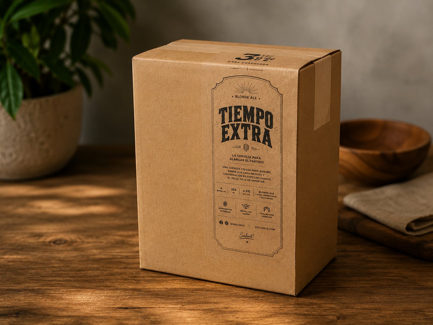 Empaque real de Tiempo Extra preparado para envío
